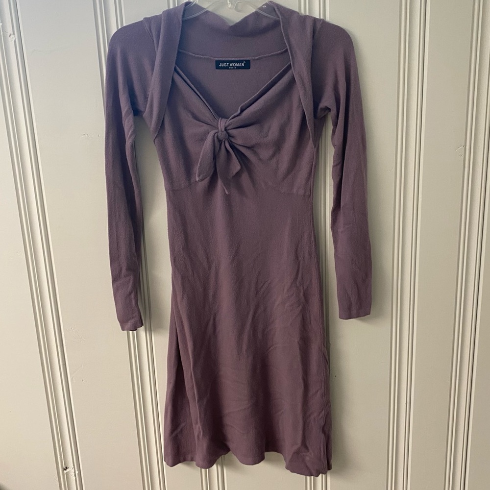 Purple long sleeve Sweater Dress